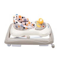 Baby Mix baby walker with steering wheel and silicone wheels beige