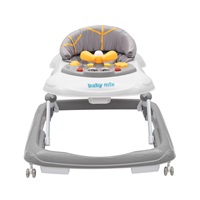 Baby Mix baby walker with steering wheel and silicone wheels grey