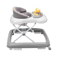 Baby Mix baby walker with steering wheel and silicone wheels grey