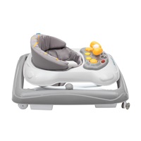 Baby Mix baby walker with steering wheel and silicone wheels grey