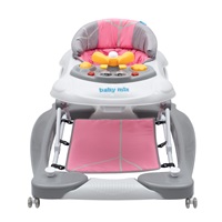 Baby walker with swing and silicone wheels Baby Mix pink