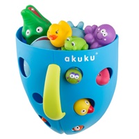 Plastic toy box for bath Akuku grey