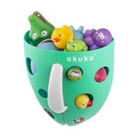 Plastic toy box for bath Akuku grey