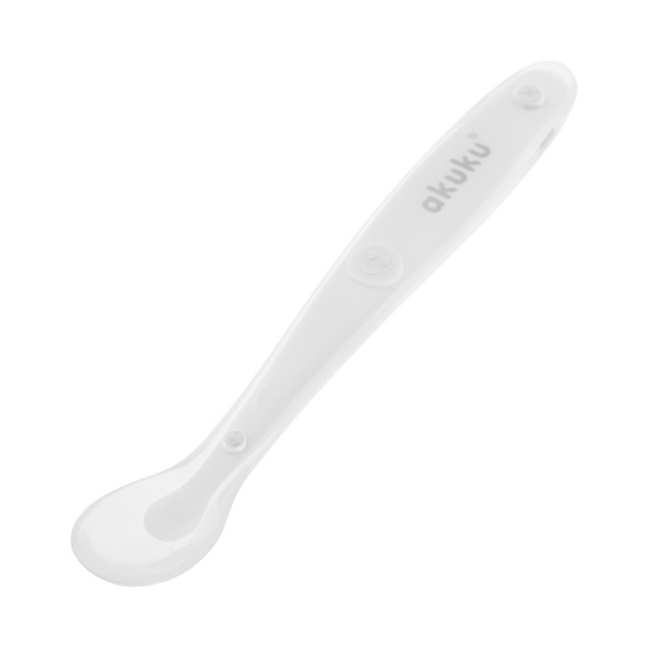 Baby silicone spoon Akuku white