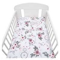 2-piece bedding New Baby 90/120 cm white flowers and feathers