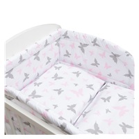 3-piece bedding New Baby 90/120 cm white butterflies