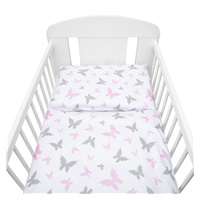 3-piece bedding New Baby 90/120 cm white butterflies