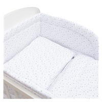 3-piece bedding New Baby 90/120 cm white grey stars