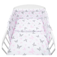 3-piece bedding New Baby 100/135 cm white butterflies