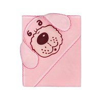 Baby terry towel 80x80 doggy pink