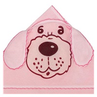 Baby terry towel 80x80 doggy pink