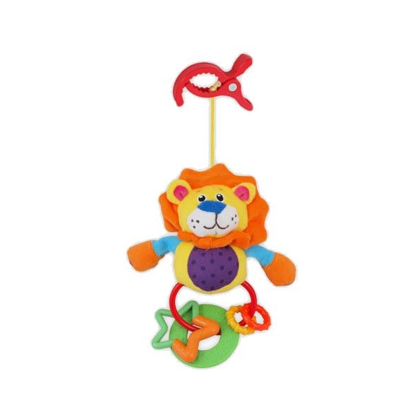 Stuffed toy with rattle Baby Mix lion with clip