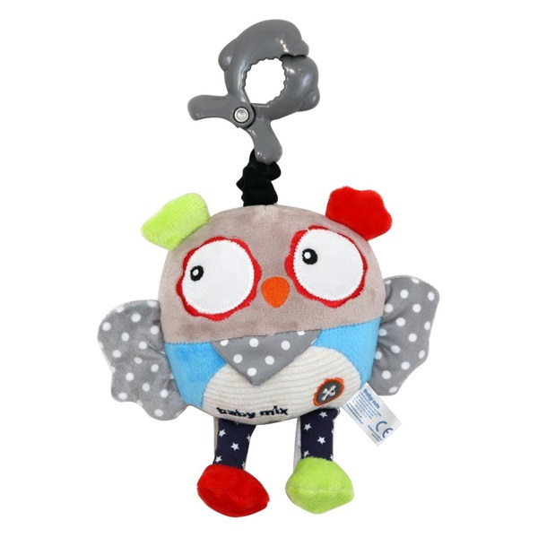 Baby Mix Owl plush toy with toy machine and clip