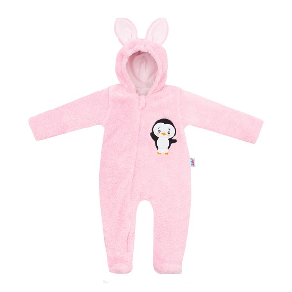 New Baby Penguin Winter Jumpsuit pink, size 56 (0-3m)