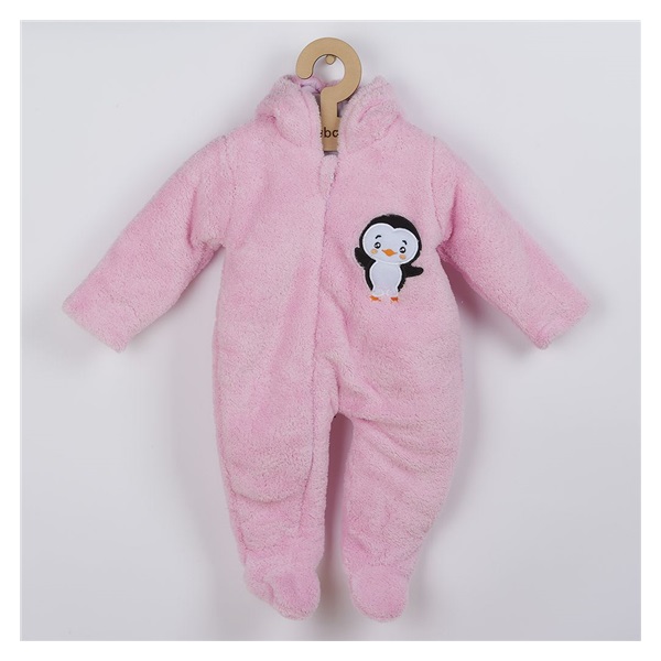 New Baby Penguin Winter Jumpsuit pink, size 74 (6-9m)