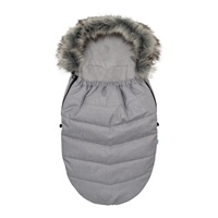 New Baby baby bib with fur coat light grey