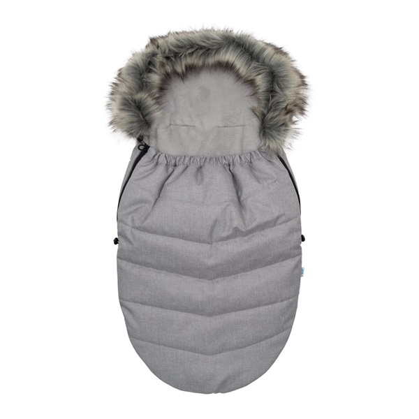 New Baby baby bib with fur coat light grey