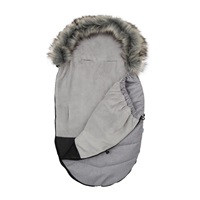 New Baby baby bib with fur coat light grey