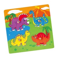 Wooden puzzle with handles for little ones Viga Dino