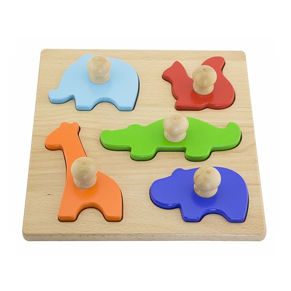 Wooden insertion puzzle stamps Viga Animals