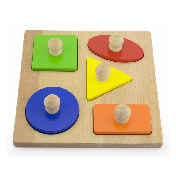 Wooden insertion puzzle stamps Viga Shapes