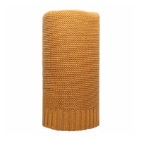 Bamboo knitted blanket NEW BABY 100x80 cm mustard