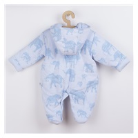 Insulated baby jumpsuit with hood Baby Service Elephants blue, size 74 (6-9m)