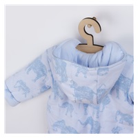 Insulated baby jumpsuit with hood Baby Service Elephants blue, size 74 (6-9m)