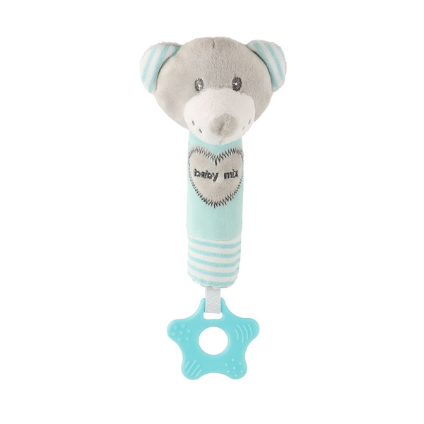 Baby Mix Bear Mint Whistling Plush Toy with Teether