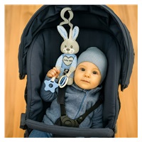 Educational playing plush toy with clip Baby Mix rabbit blue