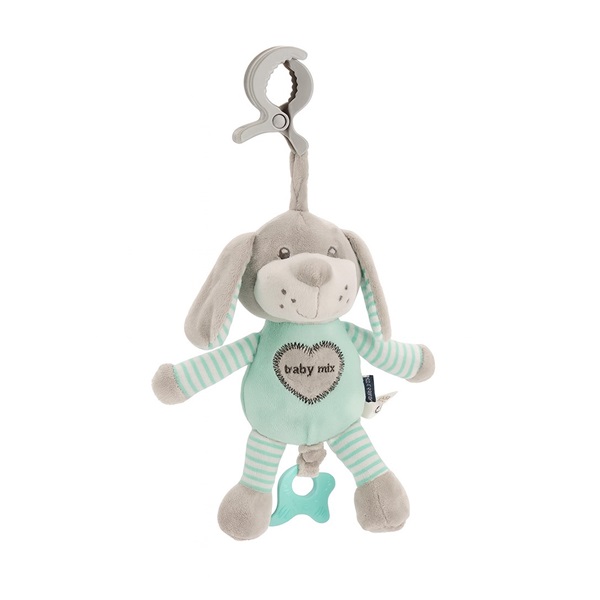 Educational playing plush toy with clip Baby Mix dog mint