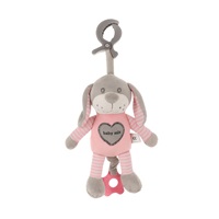 Educational playing plush toy with clip Baby Mix dog pink