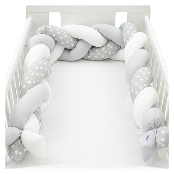 Protective crib mattress cover New Baby Dot grey and white