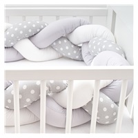 Protective crib mattress cover New Baby Dot grey and white