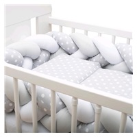 Protective crib mattress cover New Baby Dot grey and white