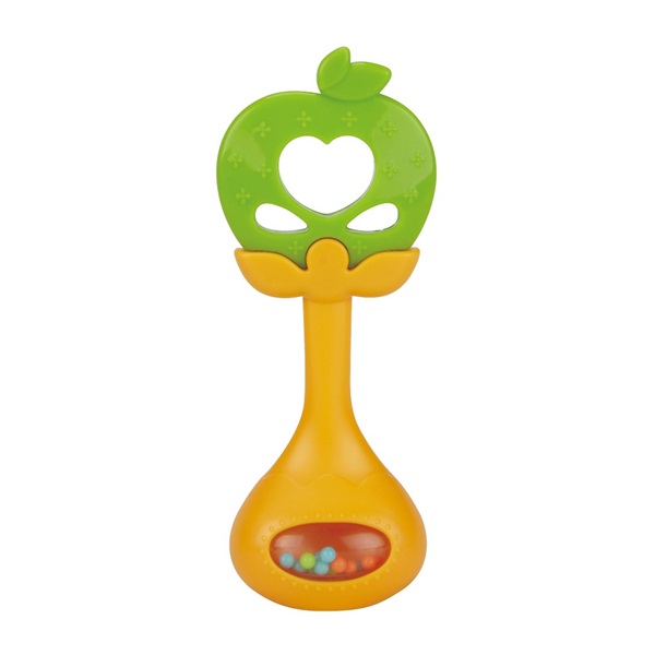 Silicone teether with rattle BAYO apple