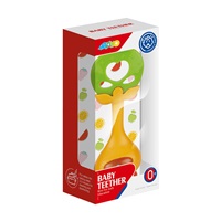 Silicone teether with rattle BAYO apple