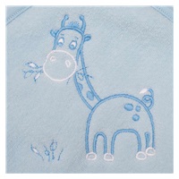 Baby terry towel with embroidery and hood New Baby 80x80 blue giraffe