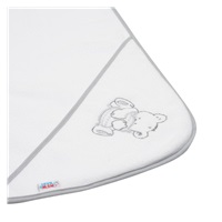 Baby terry towel with embroidery and hood New Baby 80x80 white bear