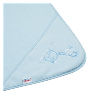 Baby terry towel with embroidery and hood New Baby 100x100 blue giraffe