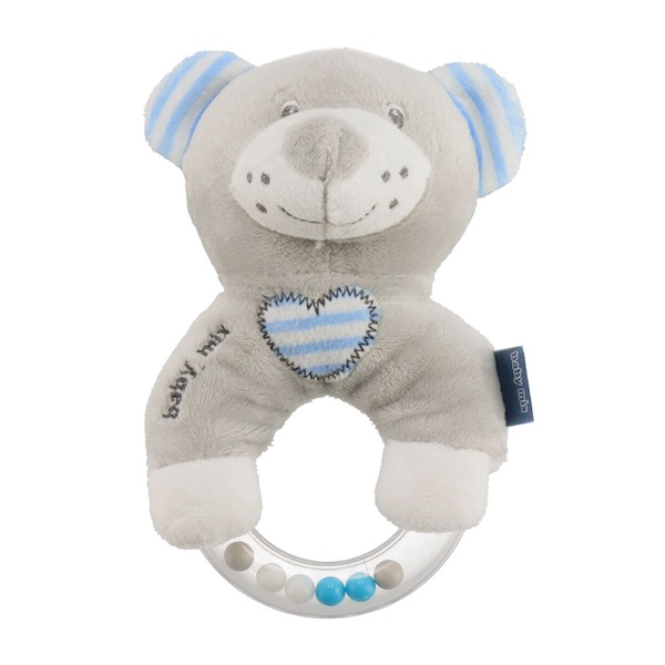Baby Mix Bear Blue Plush Rattle