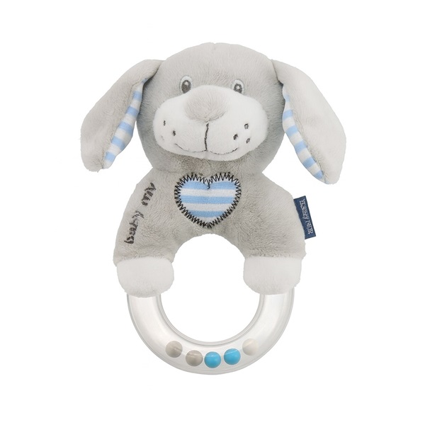 Baby Mix Plush Rattle Dog Blue