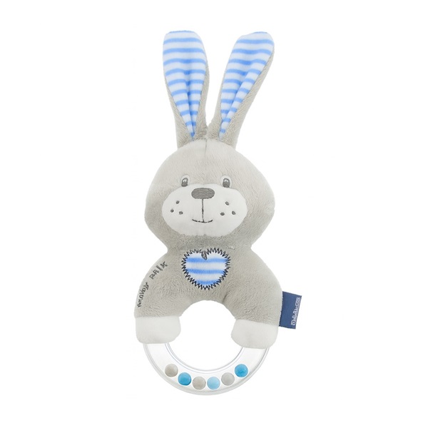 Baby Mix Rabbit Blue Plush Rattle