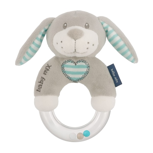 Baby Mix dog plush rattle mint