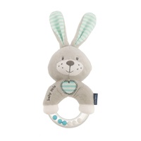 Baby Mix plush rabbit rattle mint