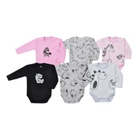 Baby long sleeve body Koala Magic Animals black, size 74 (6-9m)
