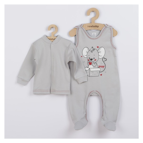 New Baby Mouse baby kit grey, size 80 (9-12m)