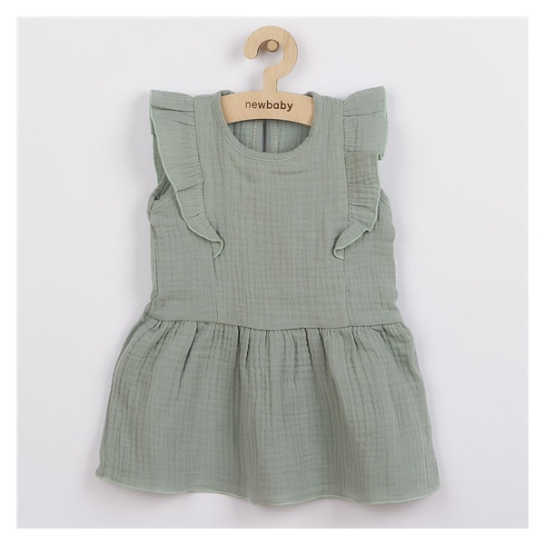 Baby Muslin Dress New Baby Summer Nature Collection mint, size 56 (0-3m)