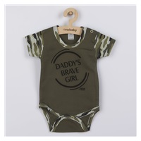 Short Sleeve Baby Bodysuit New Baby Army girl, size 62 (3-6m)