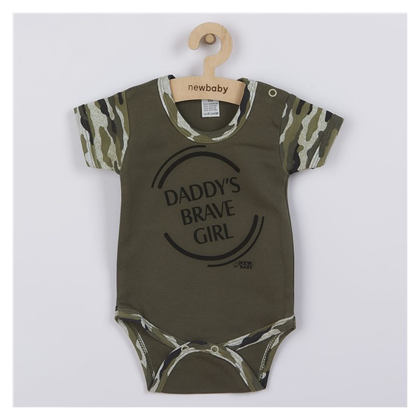 Short Sleeve Baby Bodysuit New Baby Army girl, size 62 (3-6m)